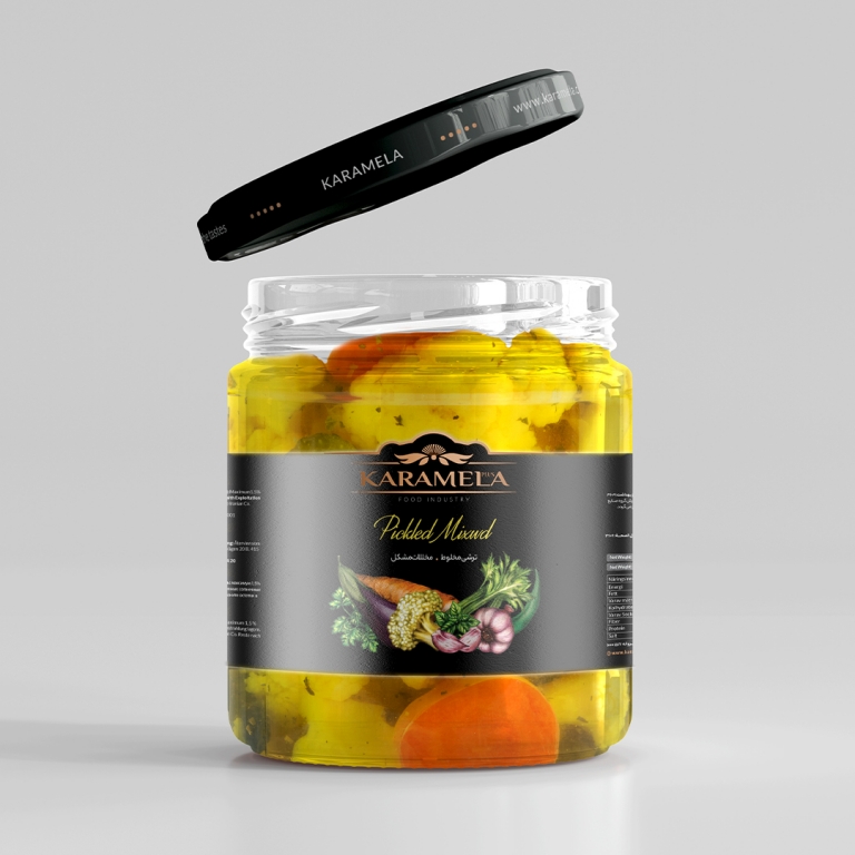 karamela brand pickle label design
